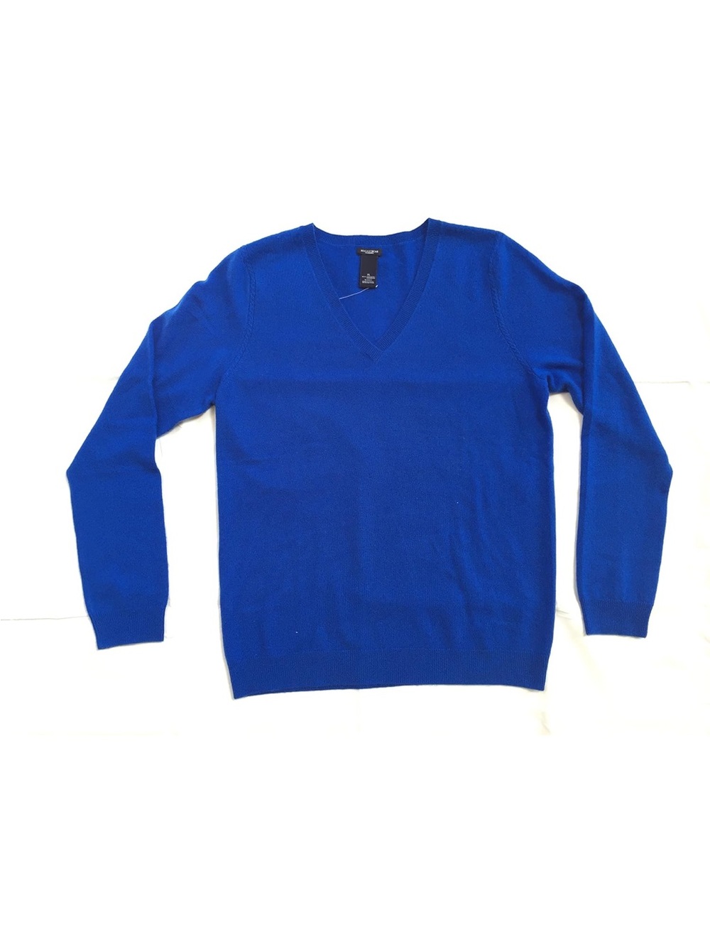 Magaschoni 100% Cashmere Royal Blue V-Neck Pullover Sweater